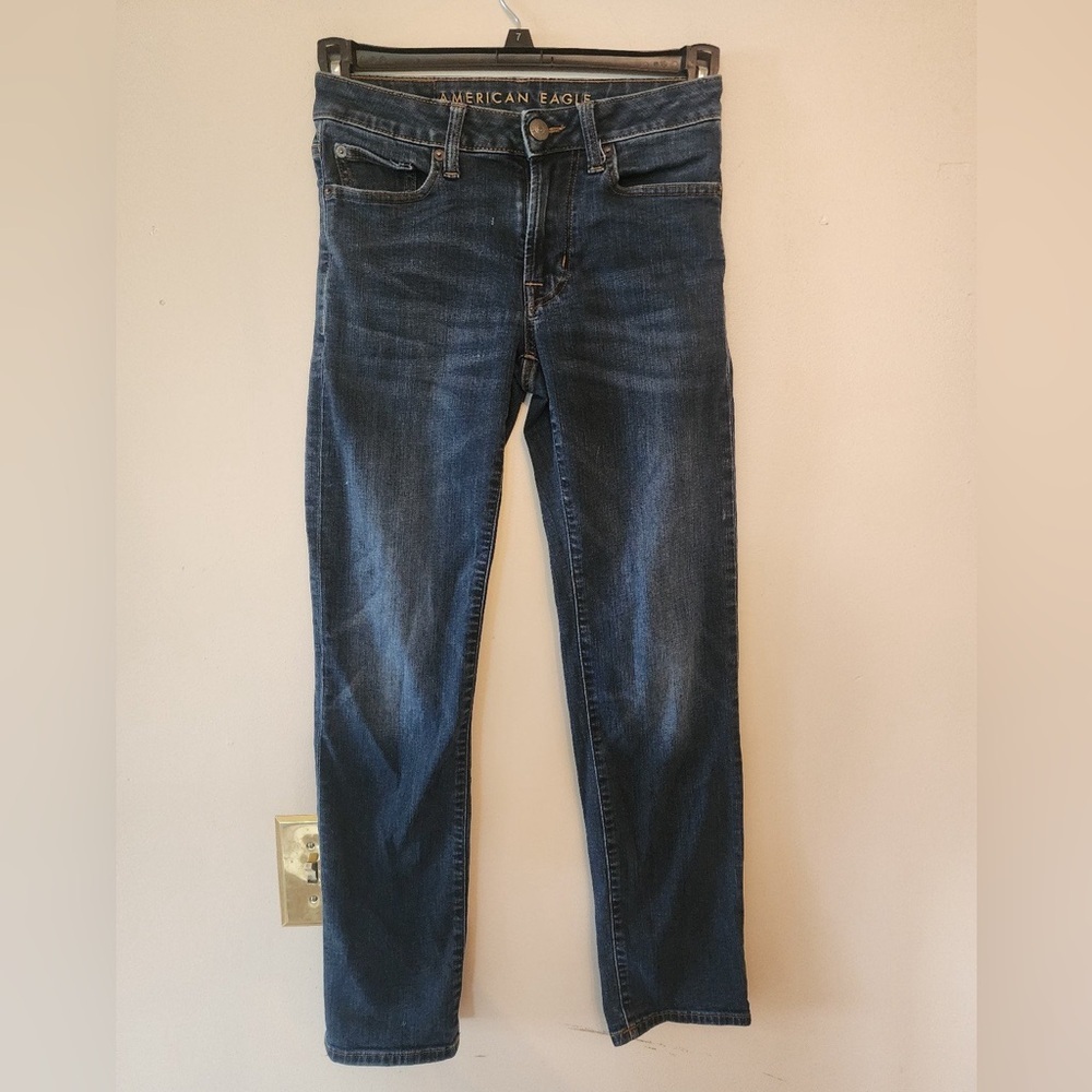 American Eagle Outfitters Men's Straight Jeans - Dark Blue 26 x 30